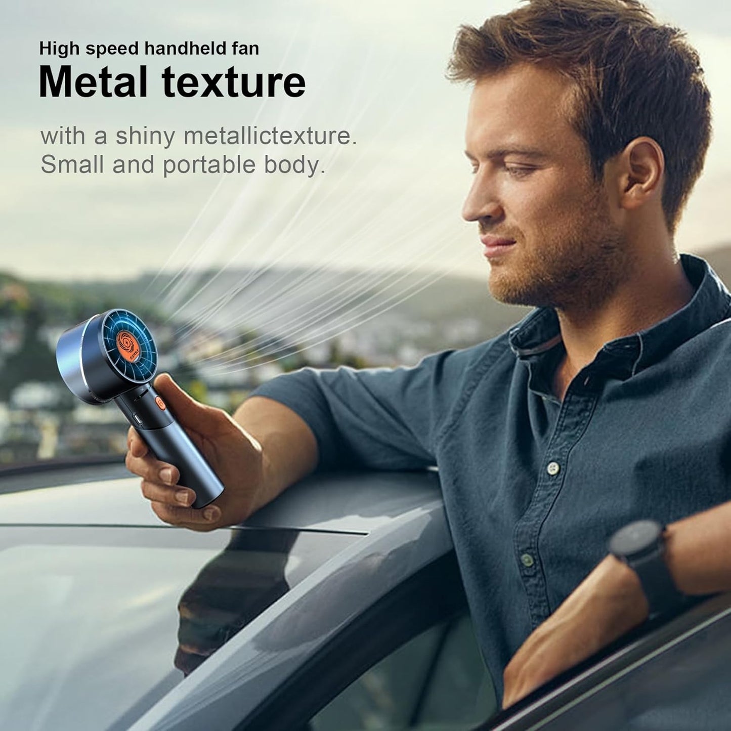 Car Handheld Fan Portable Turbo Powerful Personal Fan