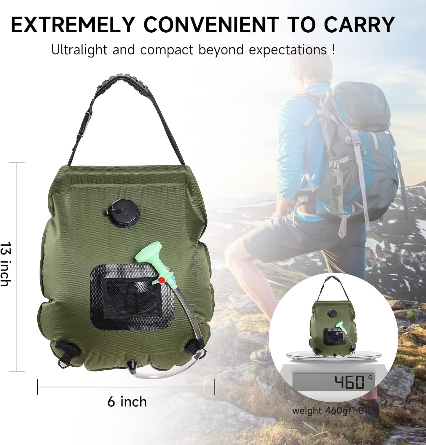 Solar Portable Shower Bag Solar Heating Camping Shower Bag