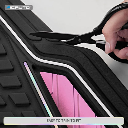 4 Packs AUTO Car Floor Mats Aluminum-Molded Full-Circle Universal-Fit Rubber Mats