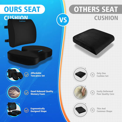 Car Chair Seat Cushion Lumbar Support Pillow Adjustable Strap-Chair Cushions