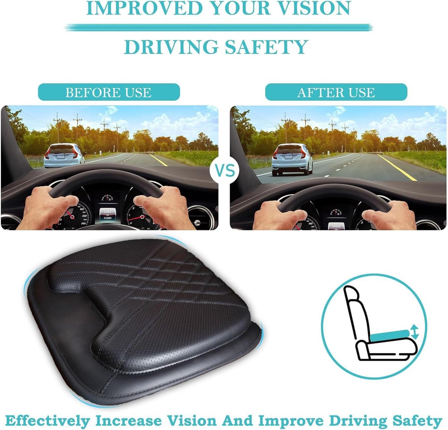 Car Elevated Memory Foam Seat Cushion Pad