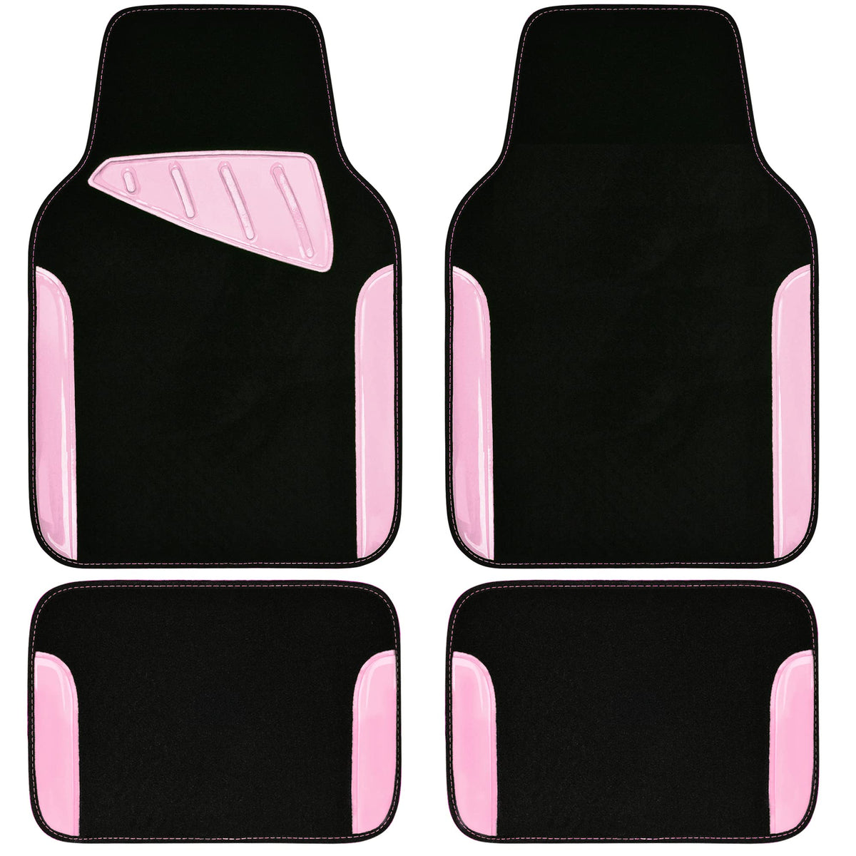 Car Waterproof Universal Floor Mats Faux Leather Anti-Slip Nibbs Driver Heel Pad 4 Packs