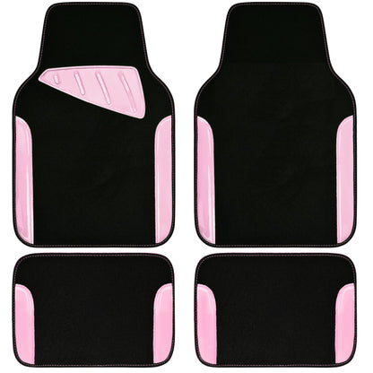 Car Waterproof Universal Floor Mats Faux Leather Anti-Slip Nibbs Driver Heel Pad 4 Packs