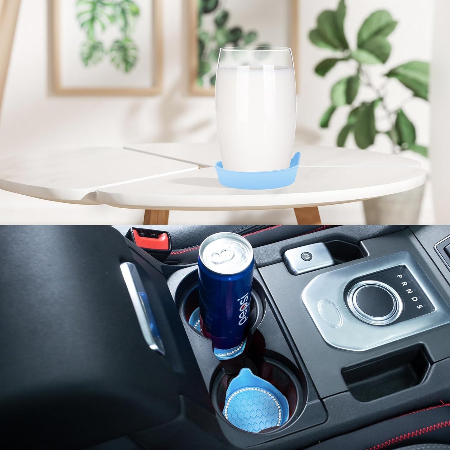 Car Cup Coaster Universal Non-Slip Bling Crystal Organzier