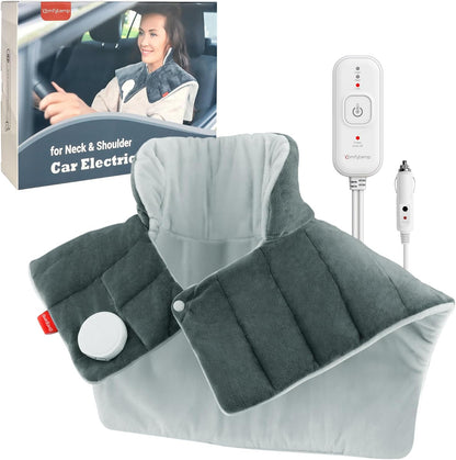 Car Electric Blanket Back Pain Relief Comfy Travel Blanket 12V/24V