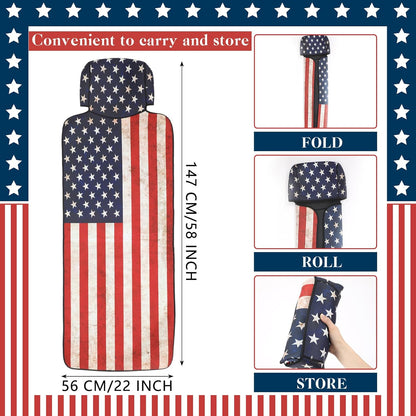 2 Pcs Neoprene Car Seat Universal Waterproof USA Flag Cushion