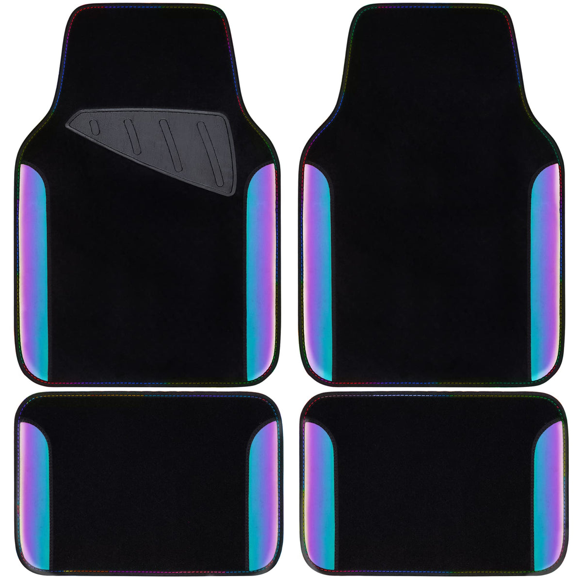 Car Waterproof Universal Floor Mats Faux Leather Anti-Slip Nibbs Driver Heel Pad 4 Packs