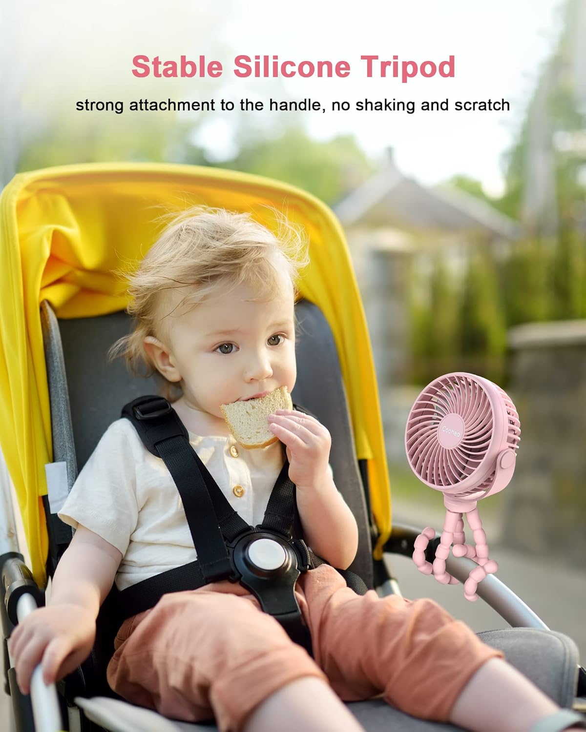 Car Baby Stroller Clip USB Rechargeable Portable Fan