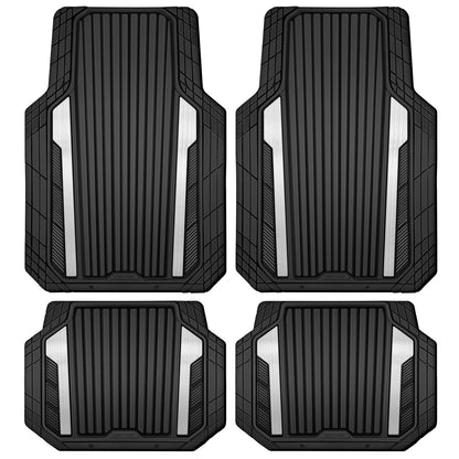 Car Heavy Duty Rubber Mats Metallic Aluminum Film Waterproof Universal Floor Mat