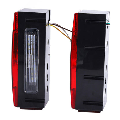 Car LED Rectangle Waterproof Stud Stop Brake Lamps Turn Tail Lights 2Pcs