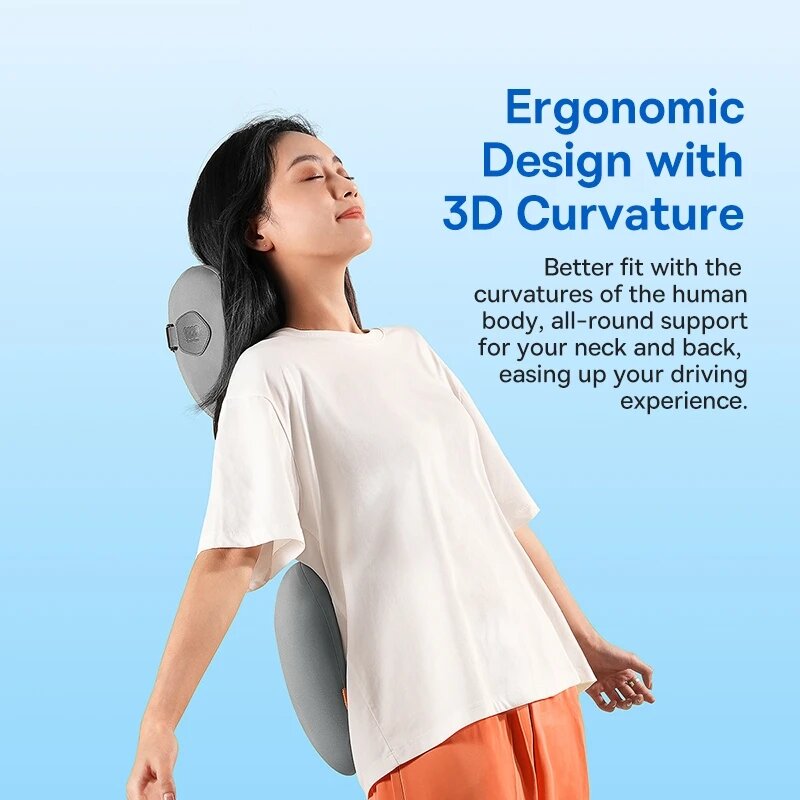 Car Waist Headrest Neck Pillow Support 3D Memory Foam Pain Relief Cushion