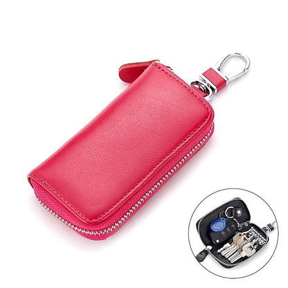 Car Cow Split Leather Key Holder House Key Case Chain Bag Organizer