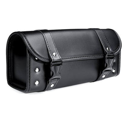Universal Motorcycle Front PU Leather Fork Saddlebags Pouch Luggage Storage