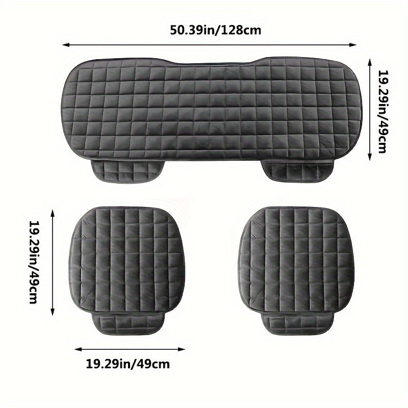 Car Soft Lightweight Plush Oval Seat Cushions Premium Polyester Protectors 3pcs/set