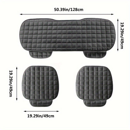 Car Soft Lightweight Plush Oval Seat Cushions Premium Polyester Protectors 3pcs/set