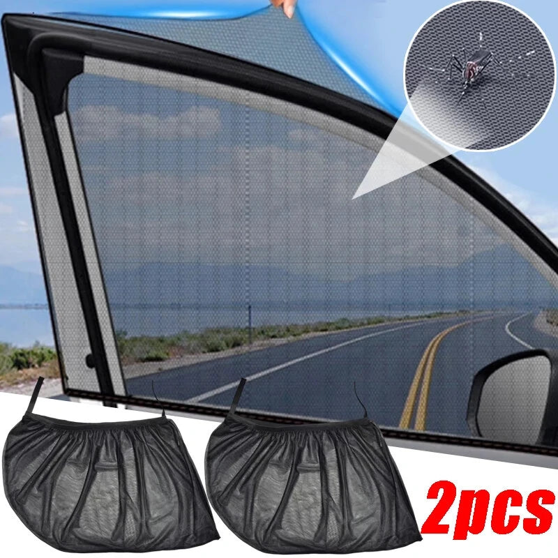 Car Side Window Sun Visor Shade Curtain Front / Rear Window Cover 2PCS
