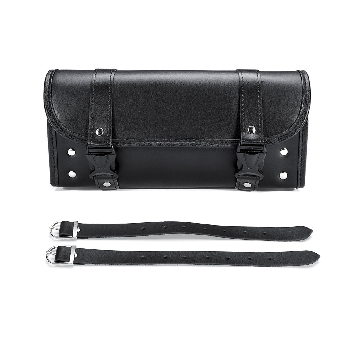 Universal Motorcycle Front PU Leather Fork Saddlebags Pouch Luggage Storage