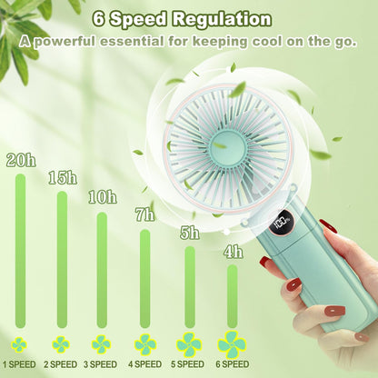 Car Portable Handheld Fan Rechargeable Foldable Fan