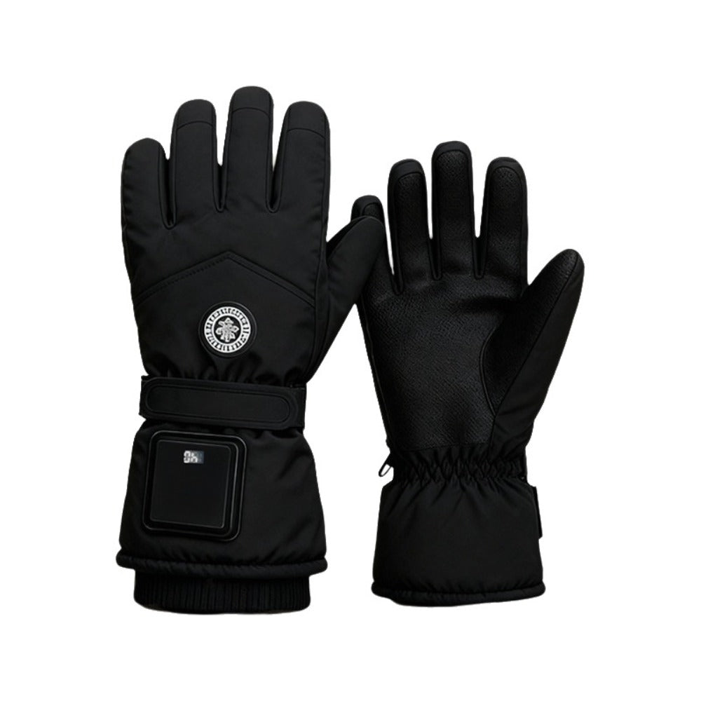 Motorcycle Riding Electric Heated Gloves USB Hand Warmer Waterproof Digital Display Adjustment Warm Mittens