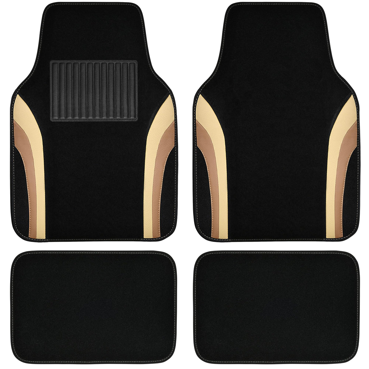 4 Pcs Car Universal Leather Waterproof Sporty Floor Mats Carpet