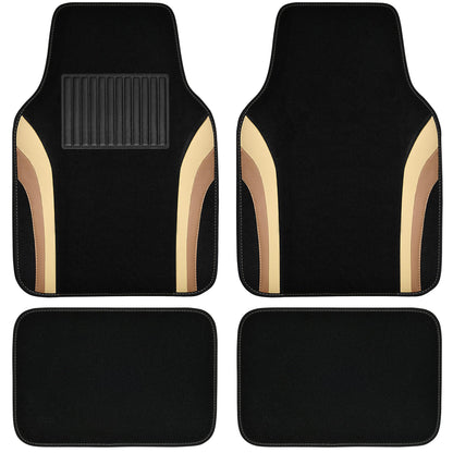 4 Pcs Car Universal Leather Waterproof Sporty Floor Mats Carpet