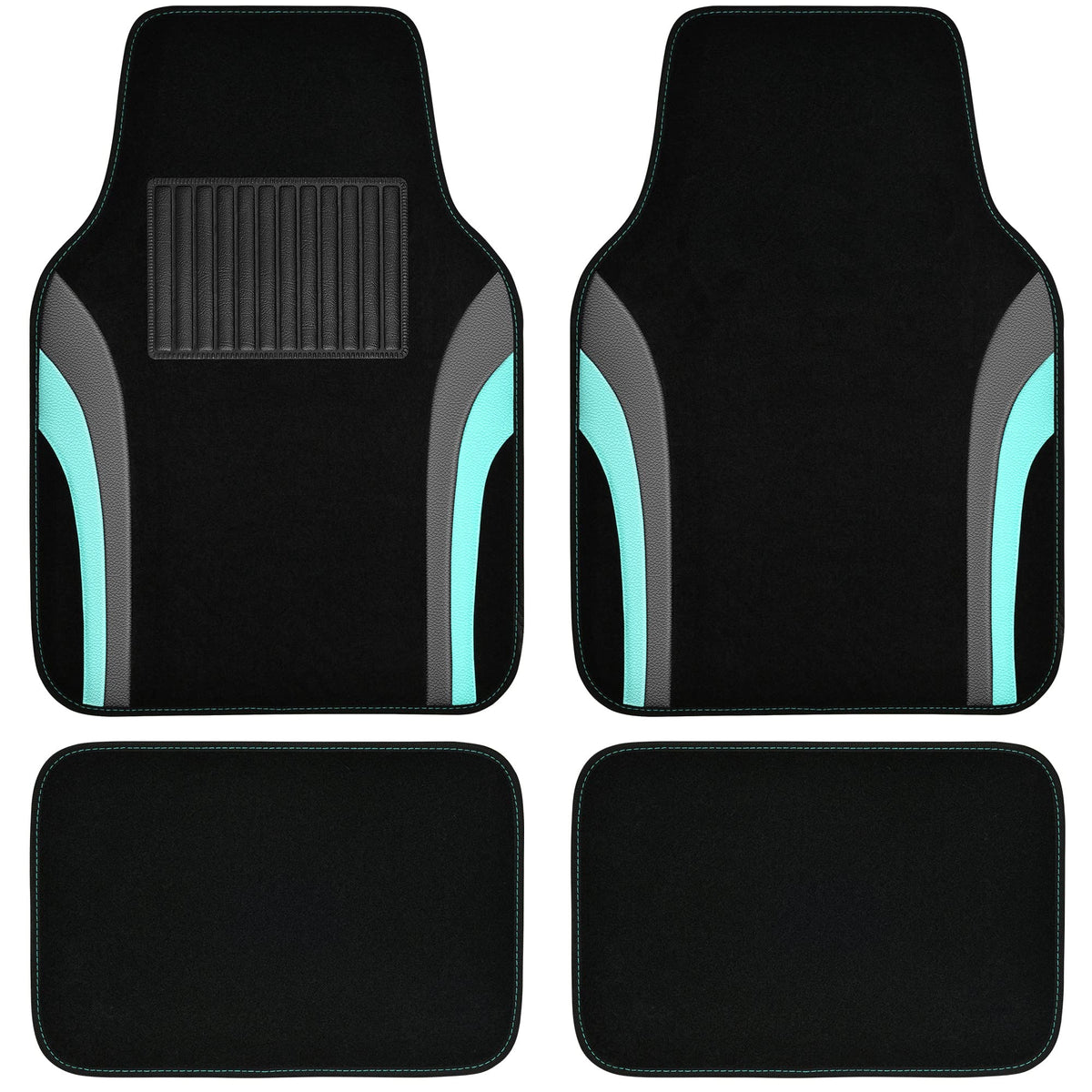 4 Pcs Car Universal Leather Waterproof Sporty Floor Mats Carpet
