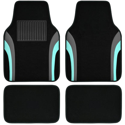 4 Pcs Car Universal Leather Waterproof Sporty Floor Mats Carpet