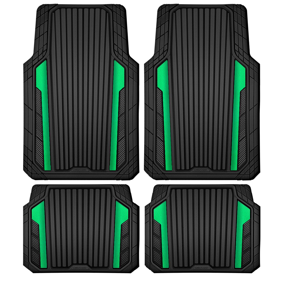 Car Heavy Duty Rubber Mats Metallic Aluminum Film Waterproof Universal Floor Mat