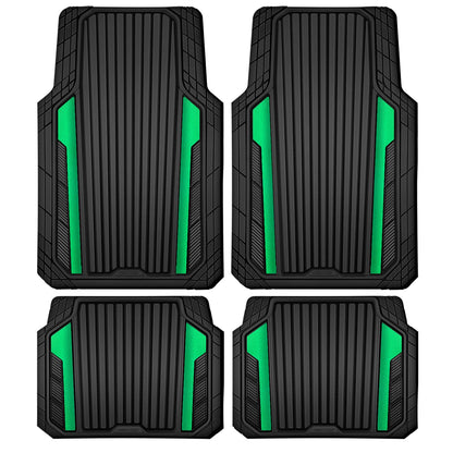 Car Heavy Duty Rubber Mats Metallic Aluminum Film Waterproof Universal Floor Mat
