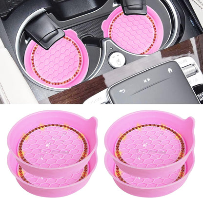 Car Cup Coaster Universal Non-Slip Bling Crystal Organzier