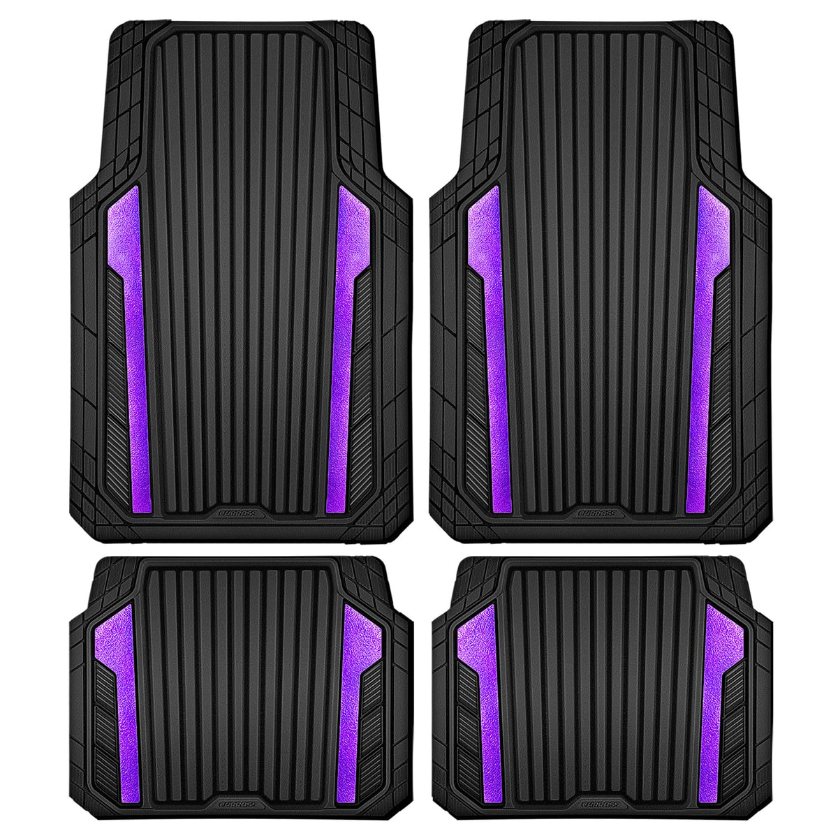 Car Heavy Duty Rubber Mats Metallic Aluminum Film Waterproof Universal Floor Mat