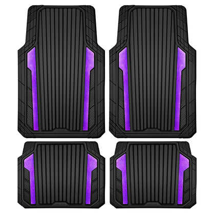 Car Heavy Duty Rubber Mats Metallic Aluminum Film Waterproof Universal Floor Mat