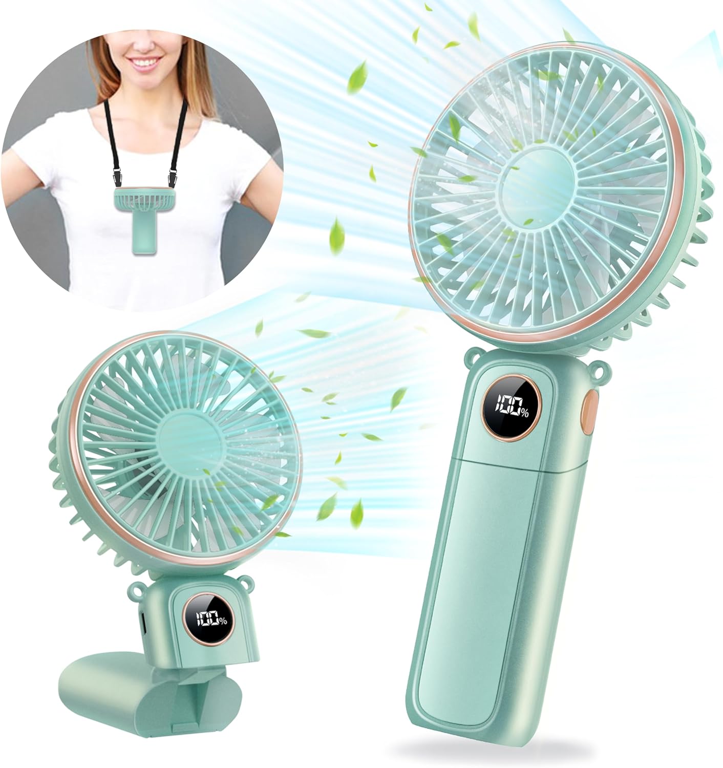 Car Portable Handheld Fan Rechargeable Foldable Fan