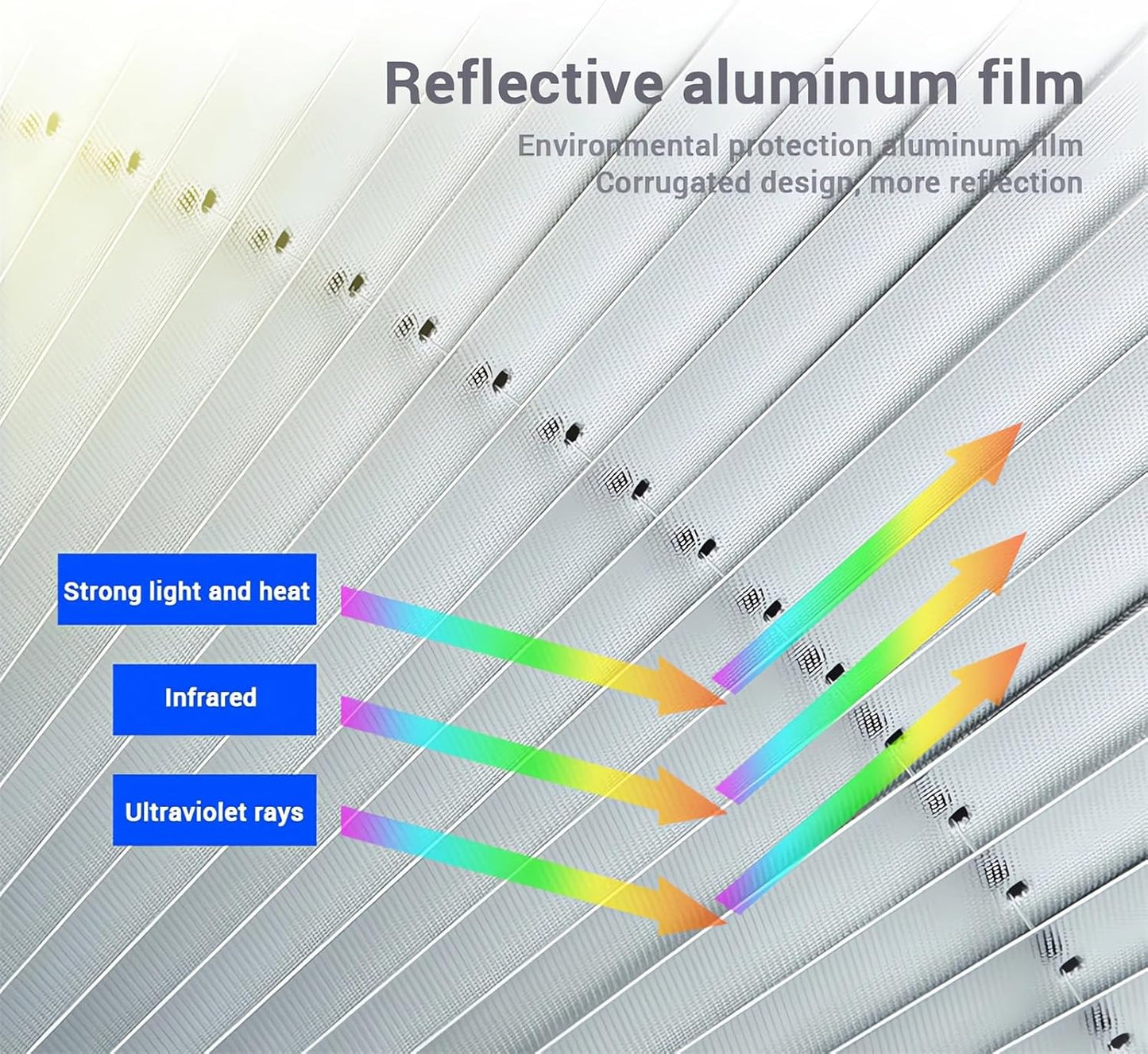 Car Retractable Curtain with UV Protection Cool Windshield Sunshade