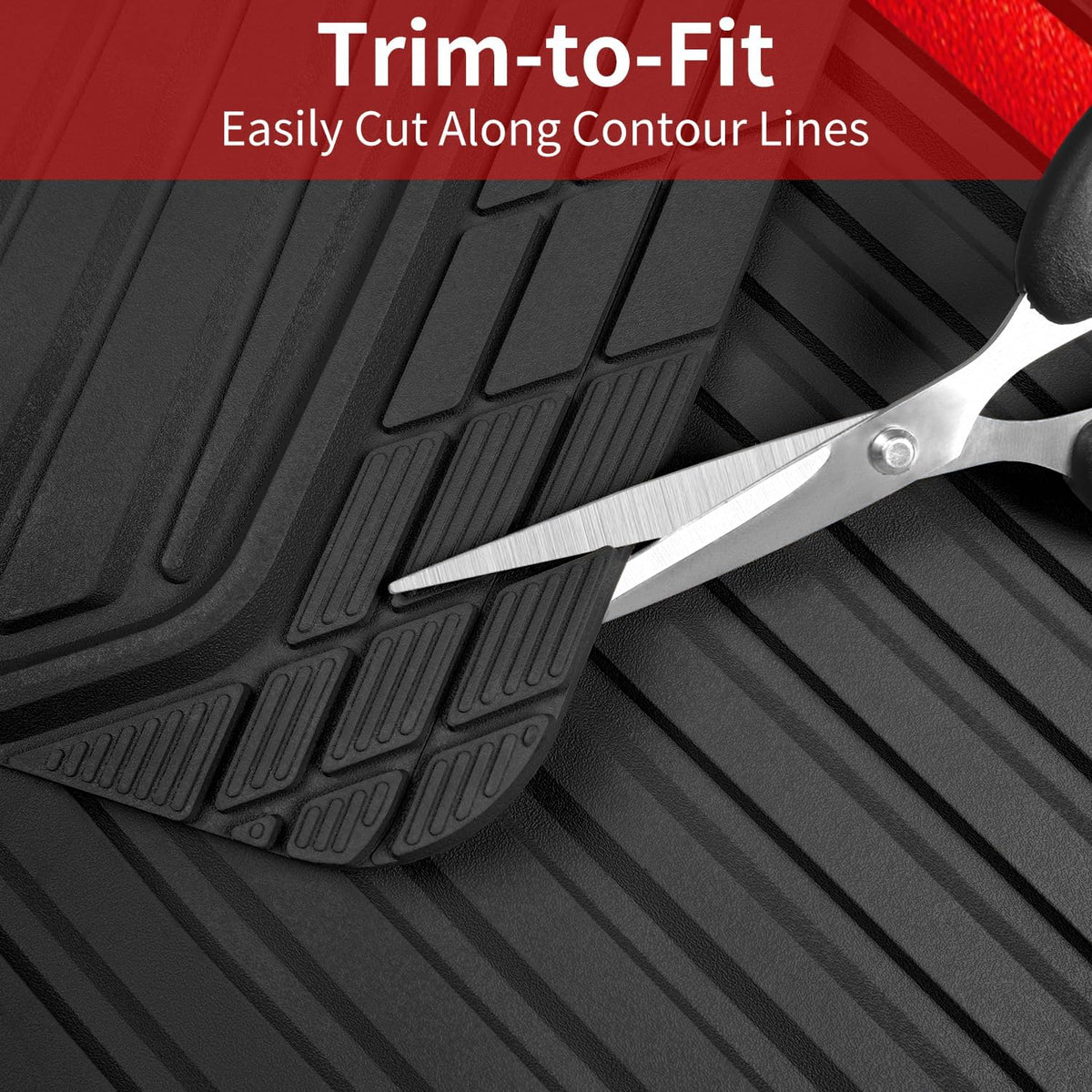 Car Heavy Duty Rubber Mats Metallic Aluminum Film Waterproof Universal Floor Mat