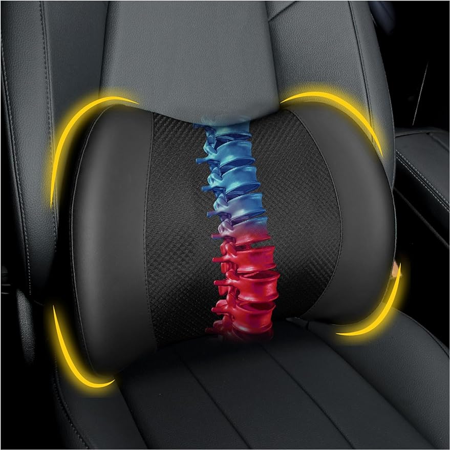 Car Back Lumbar Support Pillow Memory Foam Back Pain Relief