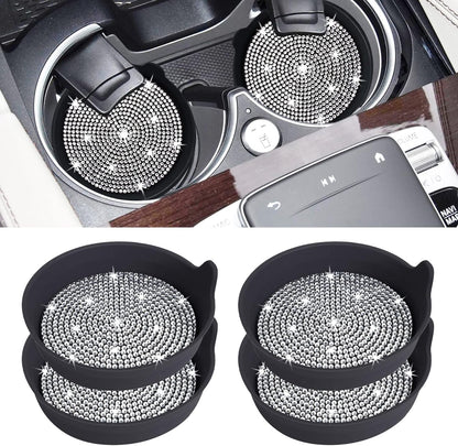 Car Cup Coaster Universal Non-Slip Bling Crystal Organzier