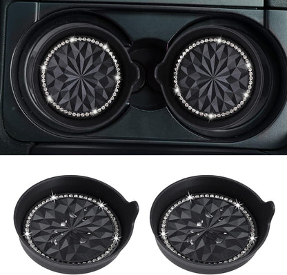 Car Cup Coaster Universal Non-Slip Bling Crystal Organzier