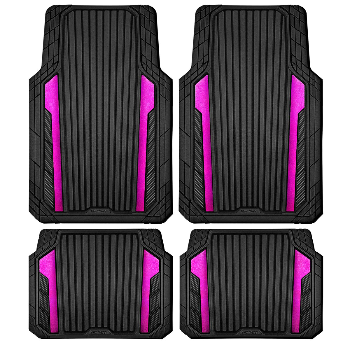 Car Heavy Duty Rubber Mats Metallic Aluminum Film Waterproof Universal Floor Mat