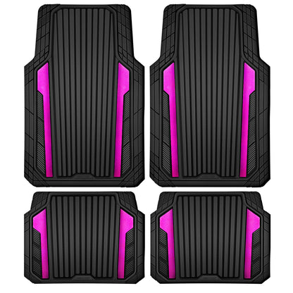 Car Heavy Duty Rubber Mats Metallic Aluminum Film Waterproof Universal Floor Mat