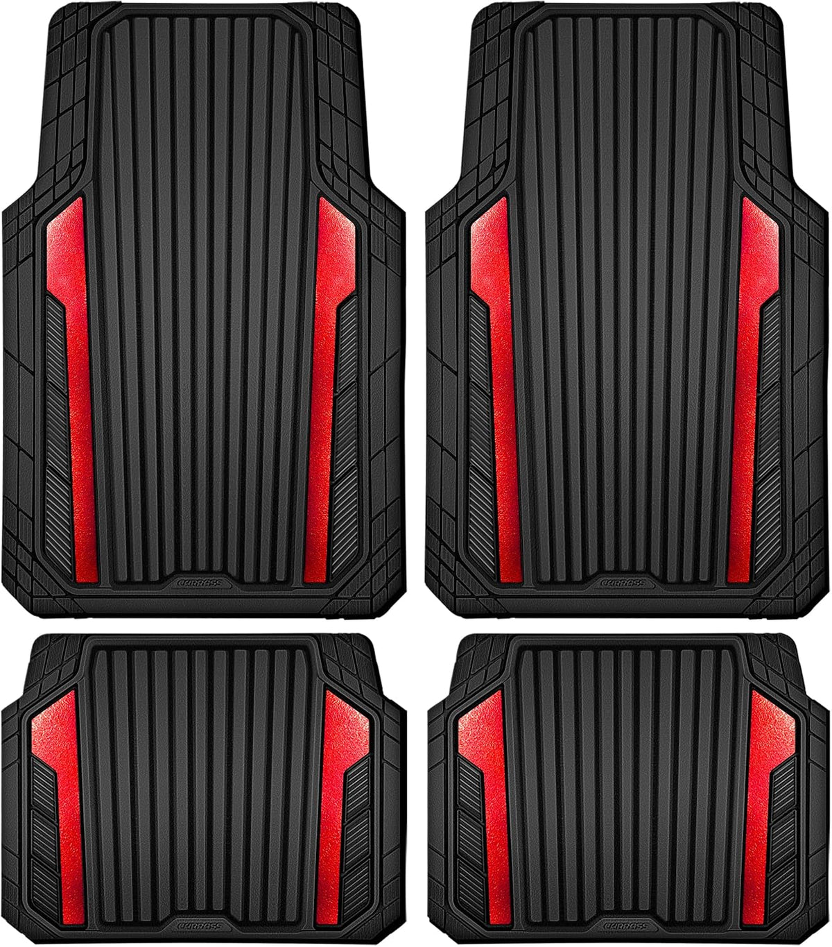 Car Heavy Duty Rubber Mats Metallic Aluminum Film Waterproof Universal Floor Mat