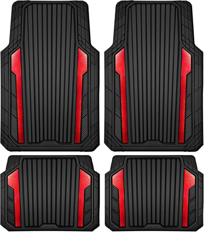 Car Heavy Duty Rubber Mats Metallic Aluminum Film Waterproof Universal Floor Mat