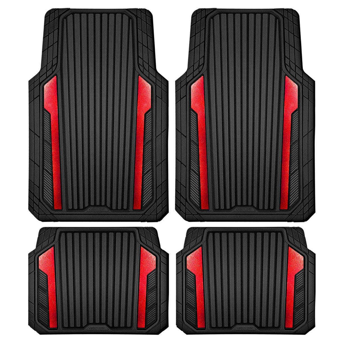 Car Heavy Duty Rubber Mats Metallic Aluminum Film Waterproof Universal Floor Mat