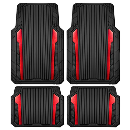 Car Heavy Duty Rubber Mats Metallic Aluminum Film Waterproof Universal Floor Mat