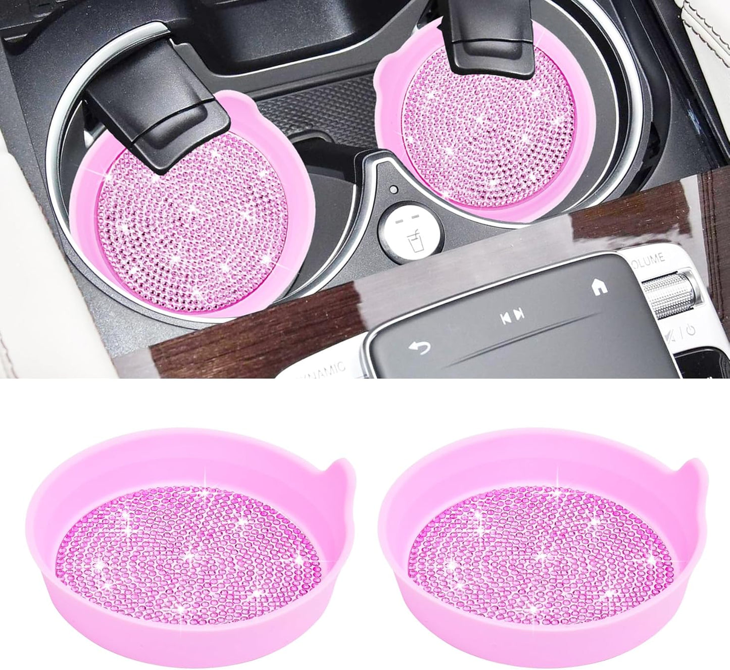 Car Cup Coaster Universal Non-Slip Bling Crystal Organzier