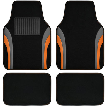 4 Pcs Car Universal Leather Waterproof Sporty Floor Mats Carpet