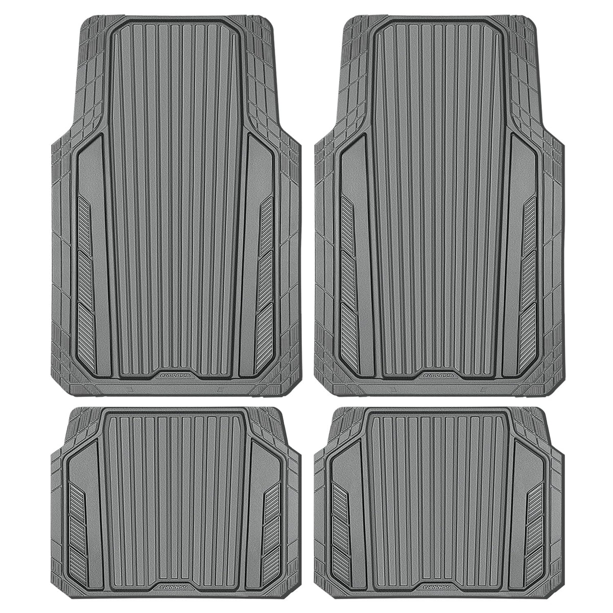 Car Heavy Duty Rubber Mats Metallic Aluminum Film Waterproof Universal Floor Mat