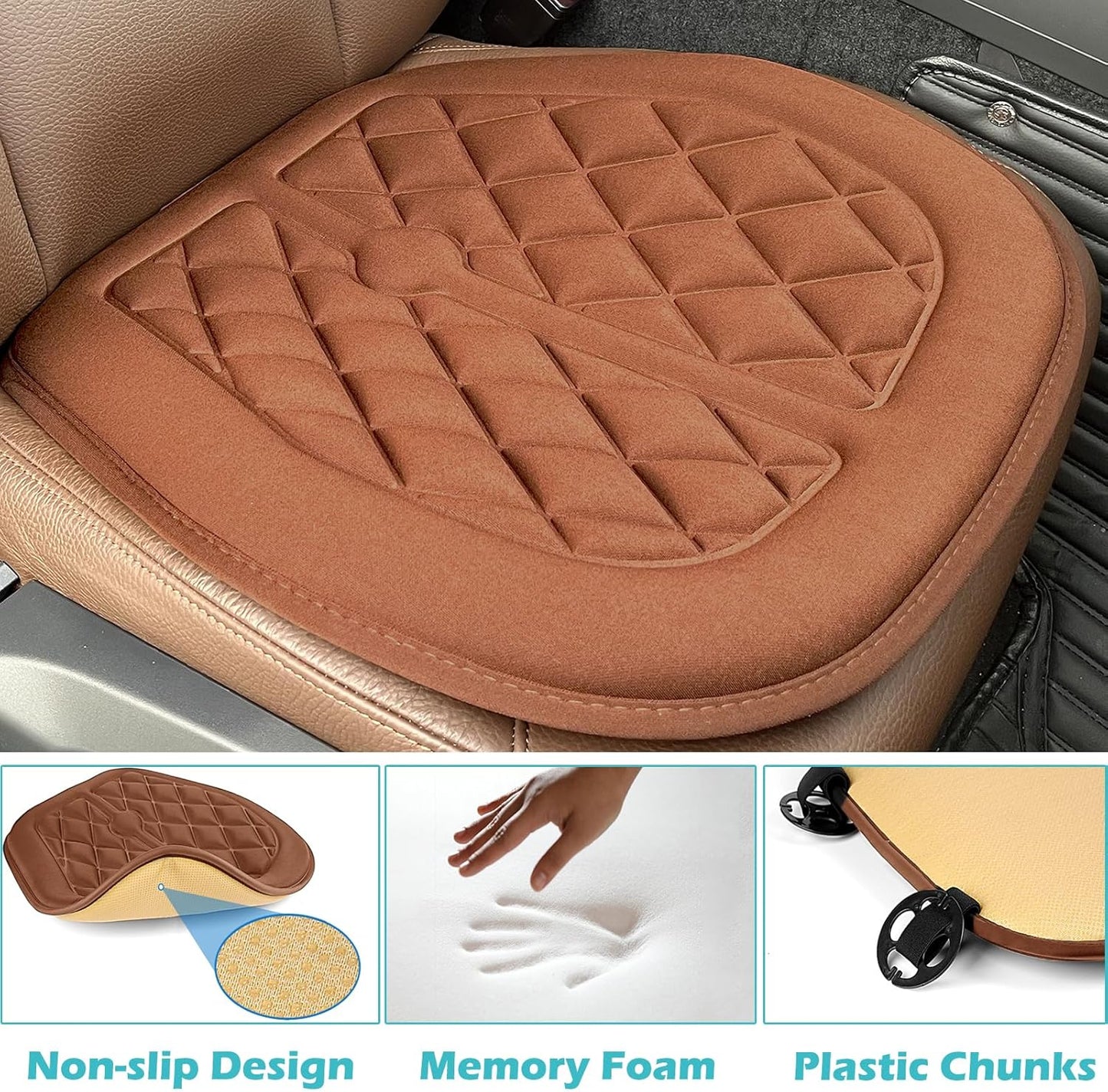 Car Comfort Memory Foam Driver Pain Relief Thick Seat Cushions