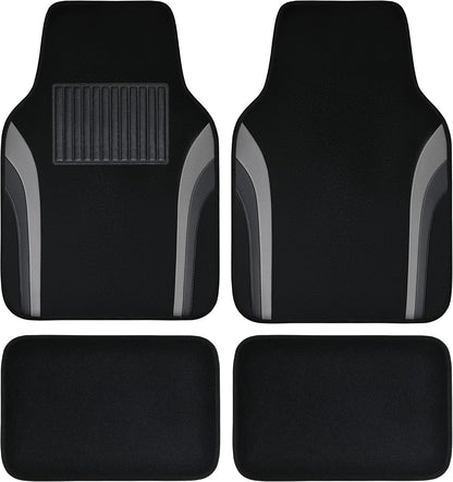 4 Pcs Car Universal Leather Waterproof Sporty Floor Mats Carpet