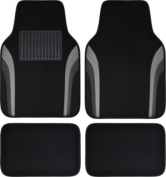 4 Pcs Car Universal Leather Waterproof Sporty Floor Mats Carpet